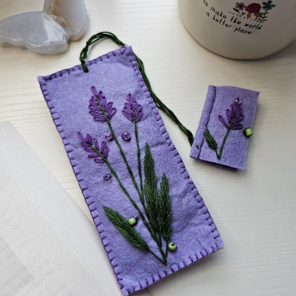Lavendar Filled Embroidered Bookmark